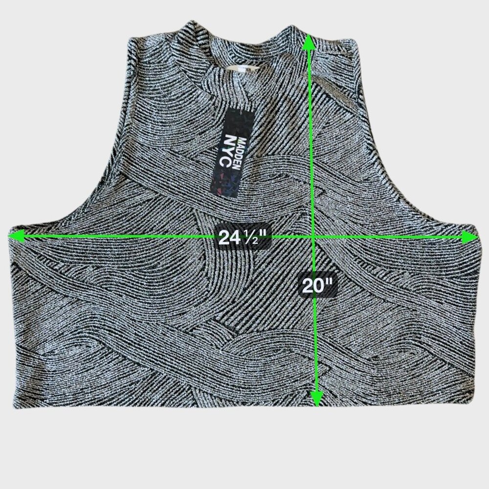 Madden NYC by Steve Madden Metallic Mock Neck Top Silver Women's Size 4X New - Picture 11 of 11